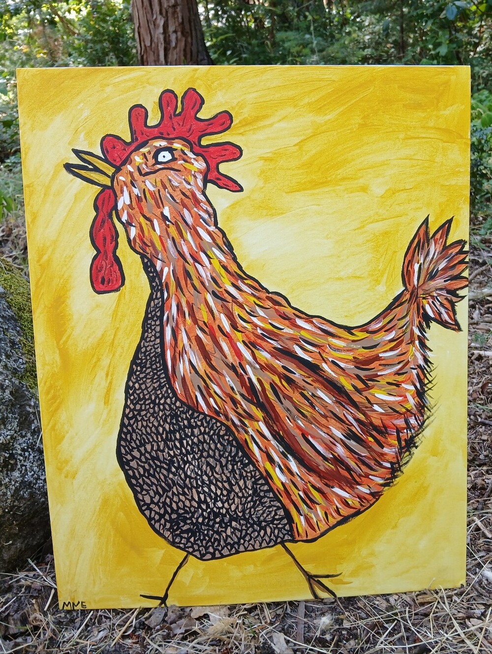 Chicken Folk Art Painting